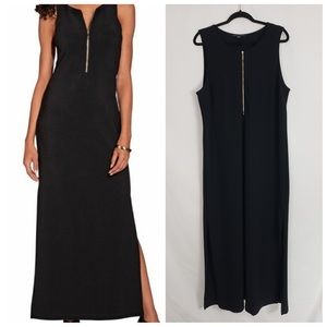 Boston Proper Black Beyond Travel Zipper Sleeveless Long Maxi Dress Womens XL